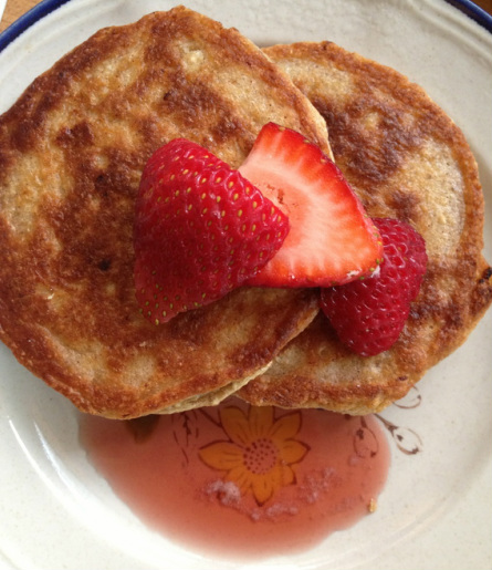 Protein Packed Pancakes with Real Strawberry Maple Syrup